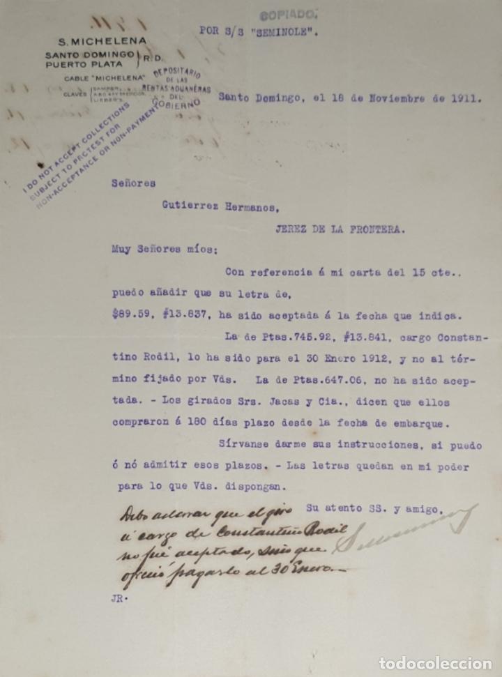Lettres commerciales: Carta comercial. S. Michelena. Santo Domingo 1911