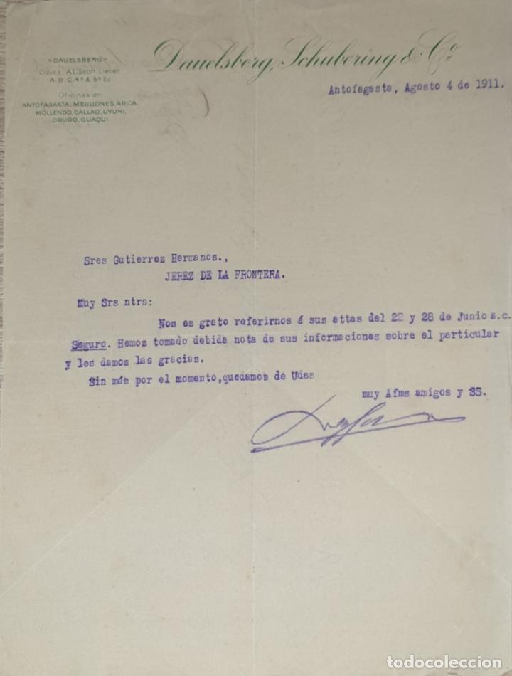 Lettres commerciales: carta comercial. Dauelsberg Schubering & C&ordm;. Antofagasta 1911