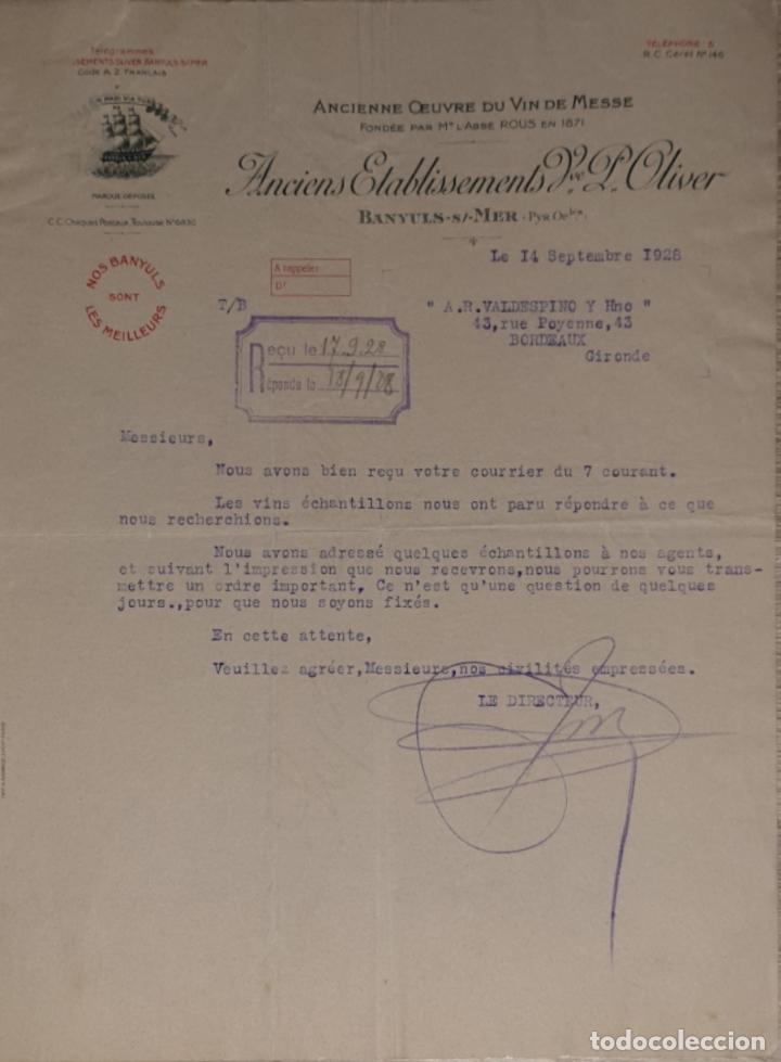 Lettres commerciales: Carta comercial. Anciens Etablissements Yve. P. Oliver 1928