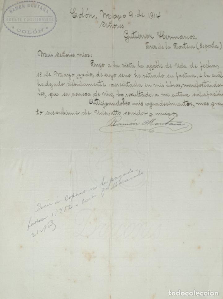 Lettres commerciales: Carta comercial. Ram&oacute;n Monta&ntilde;a. Agente comisionista. Col&oacute;n 1914