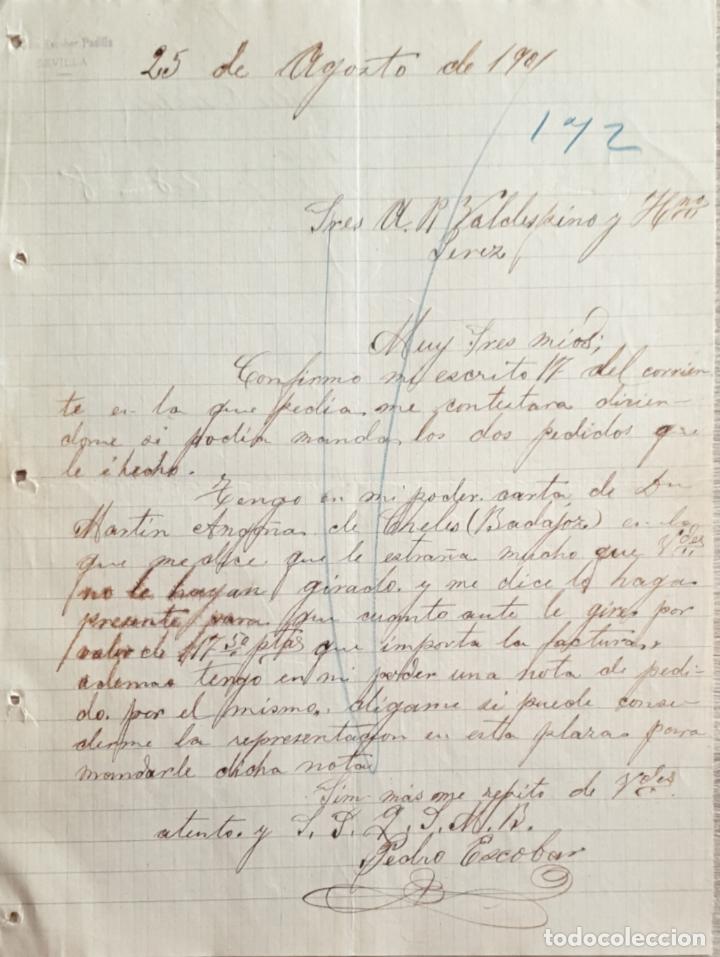 Lettres commerciales: Carta comercial. Pedro Escobar Padilla. Sevilla 1901
