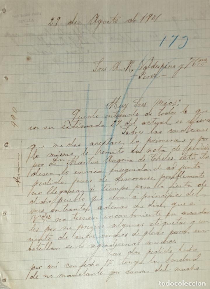 Lettres commerciales: Carta comercial. Pedro Escobar Padilla. Sevilla 1901