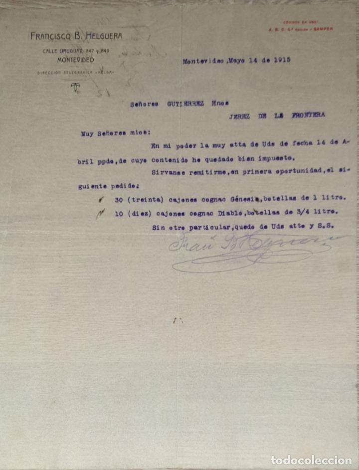Lettres commerciales: Carta comercial. Francisco B. Helguera. Montevideo 1915