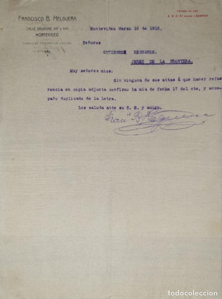 Lettres commerciales: Carta comercial. Francisco B. Helguera. Montevideo 1915