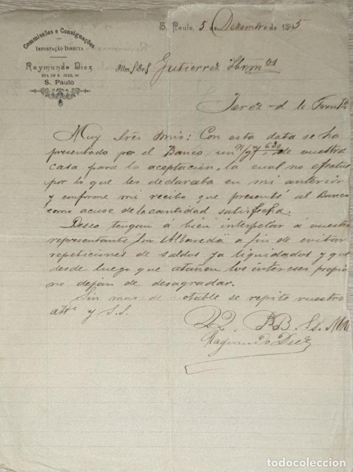 Lettres commerciales: Carta comercial. Raymundo Diez. Commissoes e Consigna&ccedil;oes. S. Paulo 1895