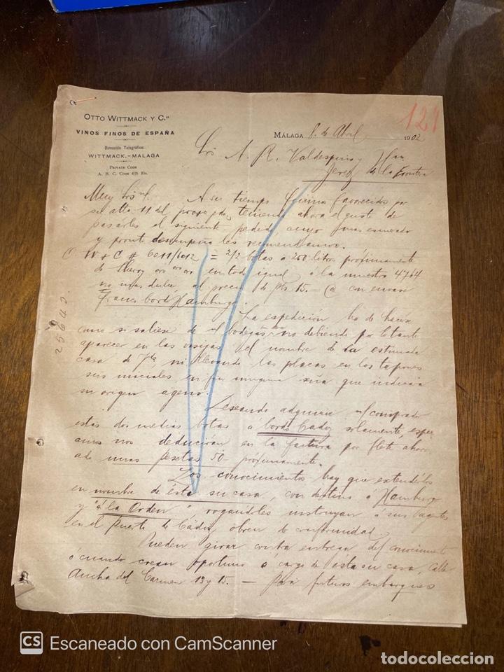Lettres commerciales: CARTA COMERCIAL. OTTO WITTMACK Y CIA. MALAGA, 1902. DIRIGIDA A A.R. VALDESPINO & HNO. JEREZ.