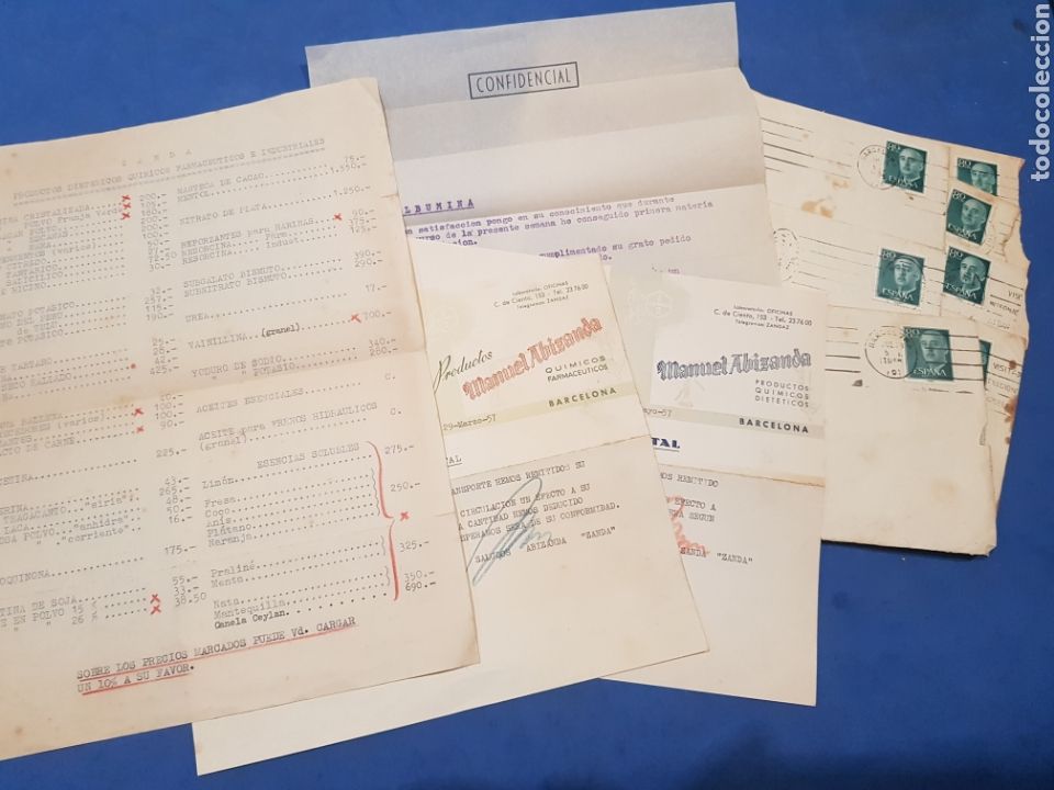Commercial Letters: Lote correspondencia Comercoal Manuel Abizanda, A&ntilde;os 1950