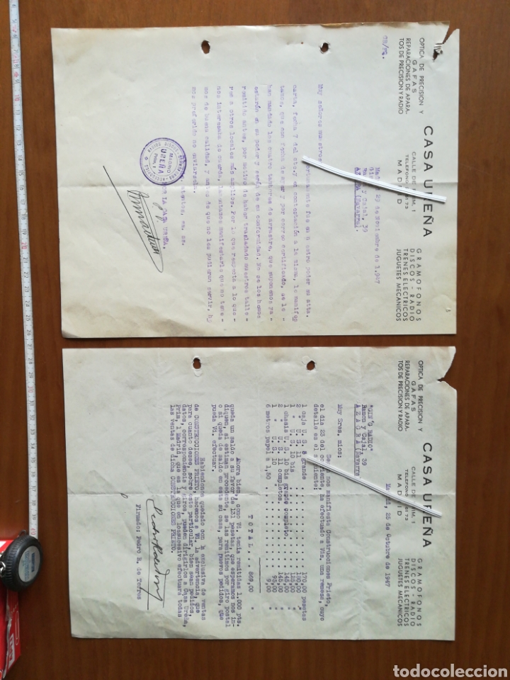 Cartas comerciales: Carta casa ure&ntilde;a Madrid 1947 - Foto 1