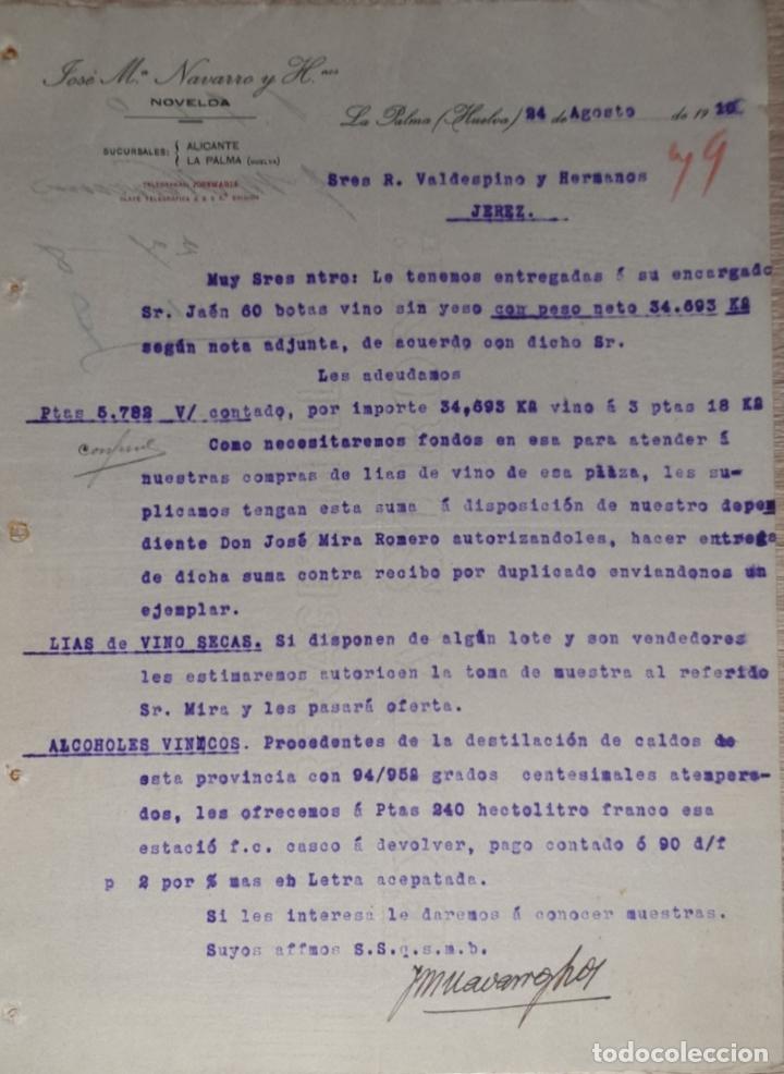 Gesch&auml;ftsbriefe: Carta comercial. Jos&eacute; M&ordf; Navarro y Hnos. La Palma. Huelva. Espa&ntilde;a 1910