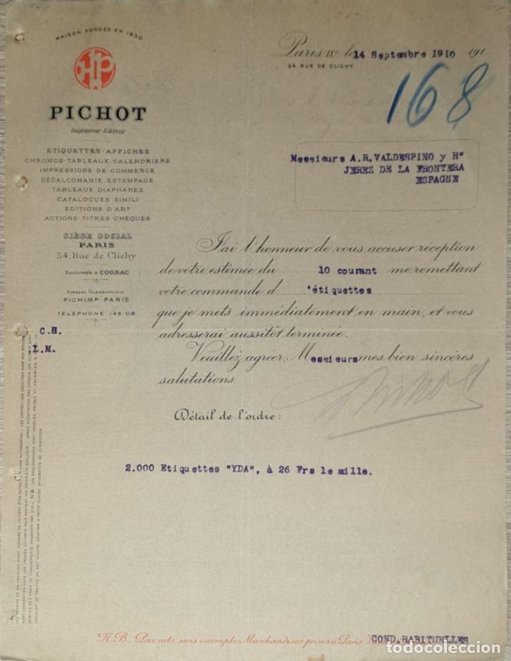 Gesch&auml;ftsbriefe: Carta coemrcial. Pichot. Imprimeur Editeur. Par&iacute;s 1910