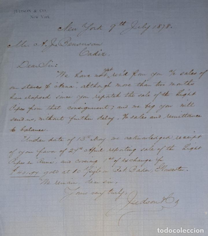 Cartas comerciais: Carta comercial. Judson & C&ordm;. New York 1878