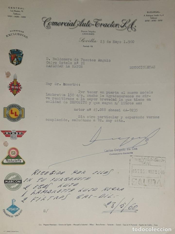 Cartas comerciais: carta comercial. Comercial Auto-Tractor S.A. Sevilla. Espa&ntilde;a 1960