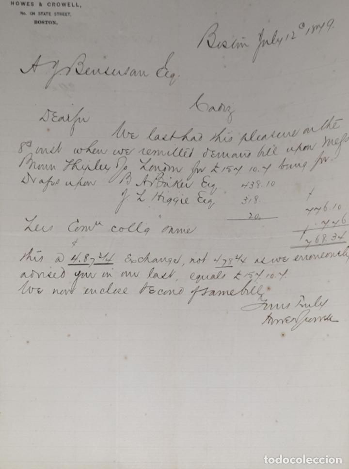 Cartas comerciais: Carta comercial. Howes & Crowell. Boston 1879