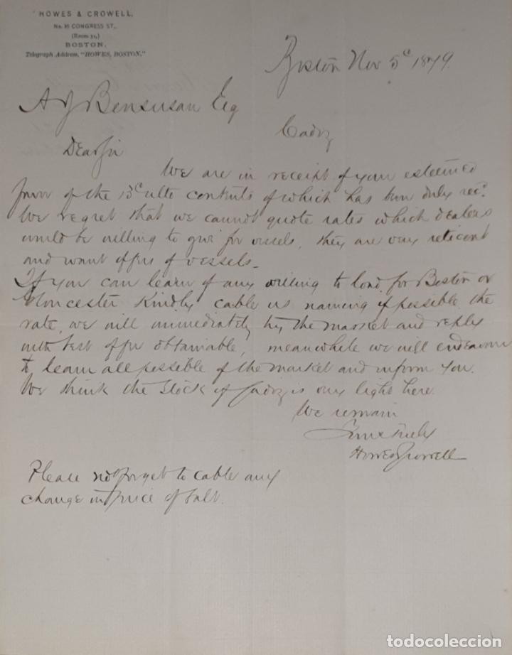 Cartas comerciais: Carta comercial. Howes & Crowell. Boston 1879