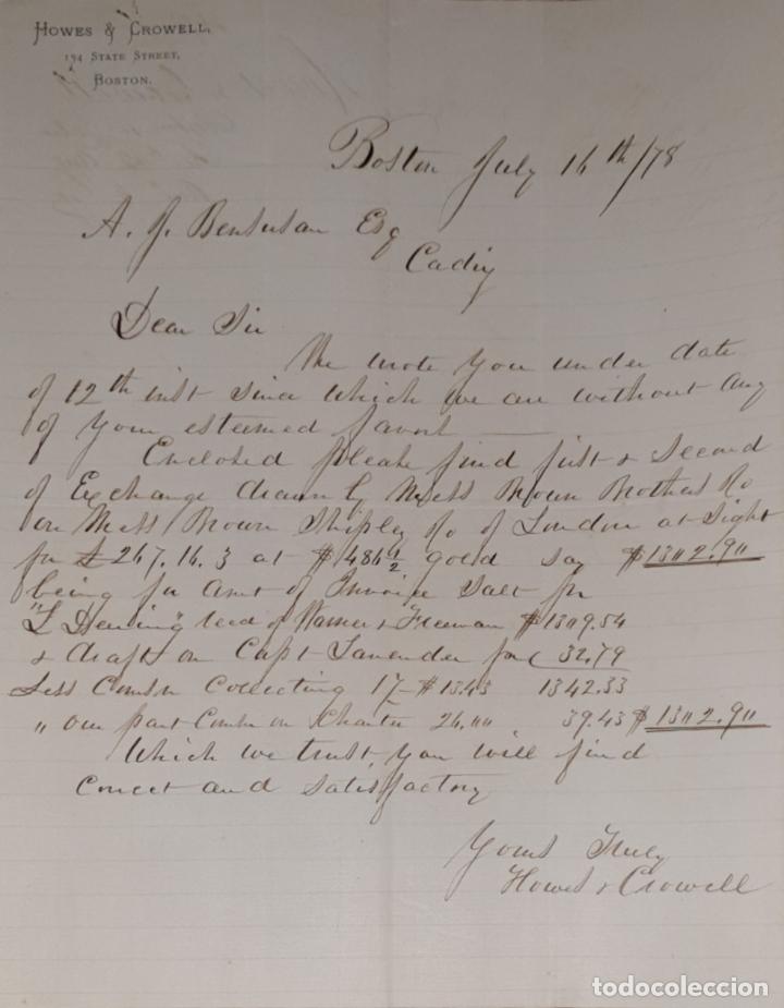 Cartas comerciais: Carta comercial. Howes & Crowell. Boston 1878