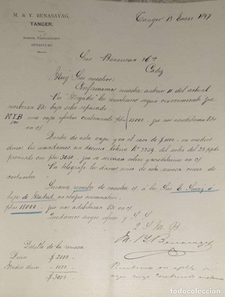 Commercial Letters: Carta comercial. M.&Y. Benasayag. Tanger 1897