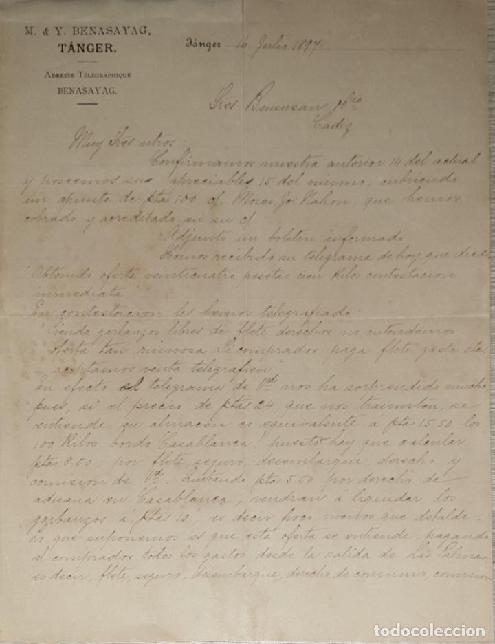 Commercial Letters: Carta comercial. M.&Y. Benasayag. Tanger 1897