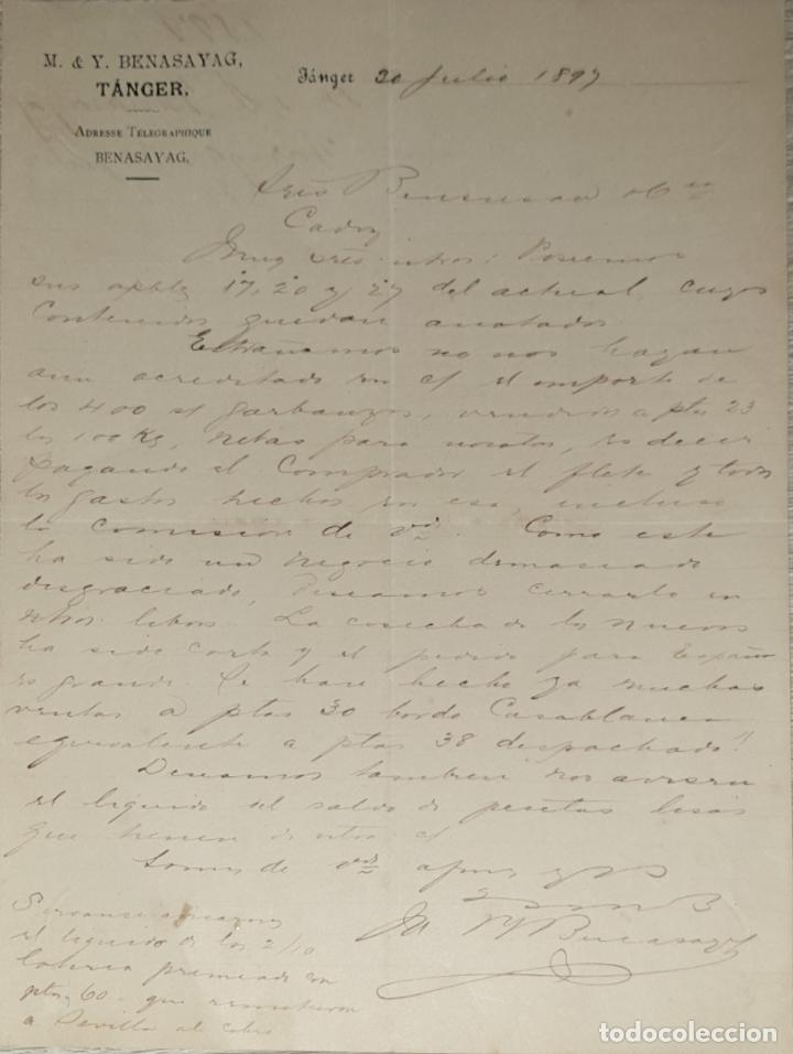 Commercial Letters: Carta comercial. M.&Y. Benasayag. Tanger 1897