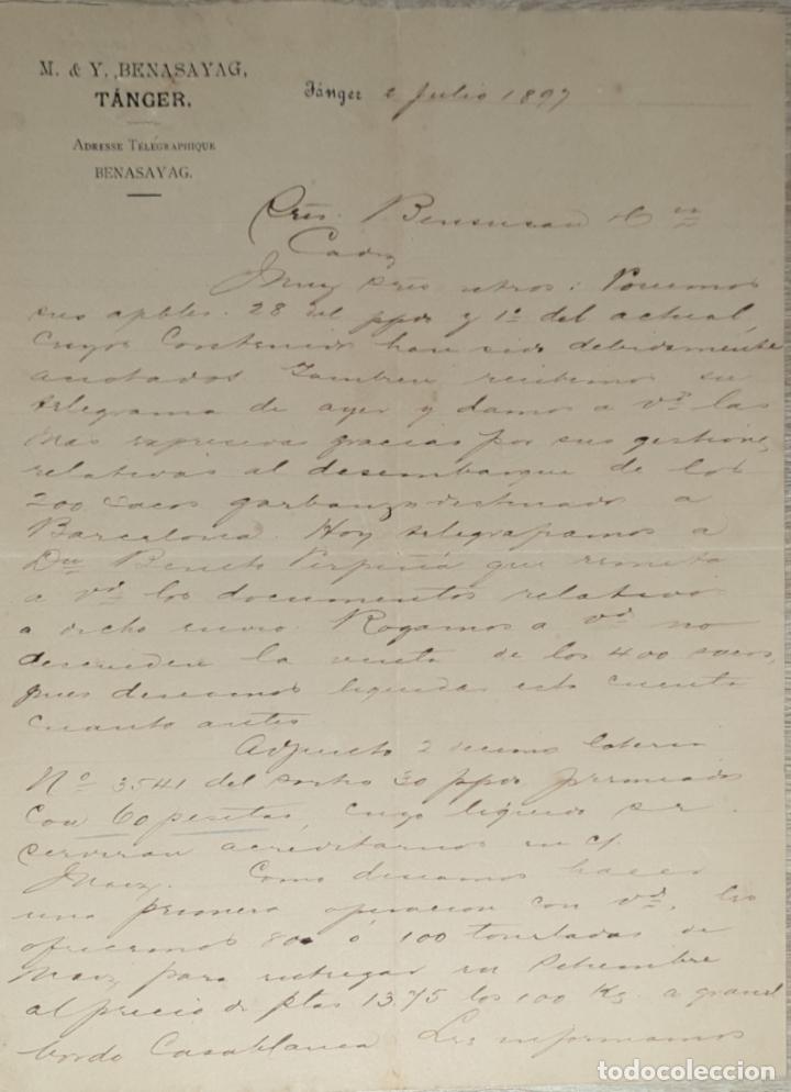 Commercial Letters: Carta comercial. M.&Y. Benasayag. Tanger 1897
