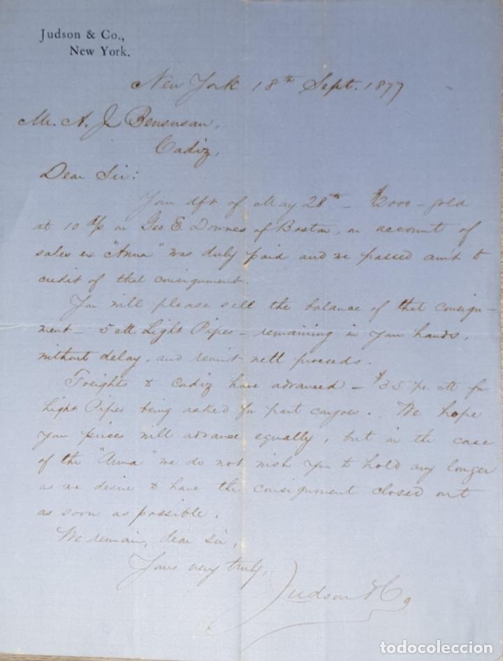 Cartas comerciais: Carta comercial. Judson & C&ordm;. New York 1877