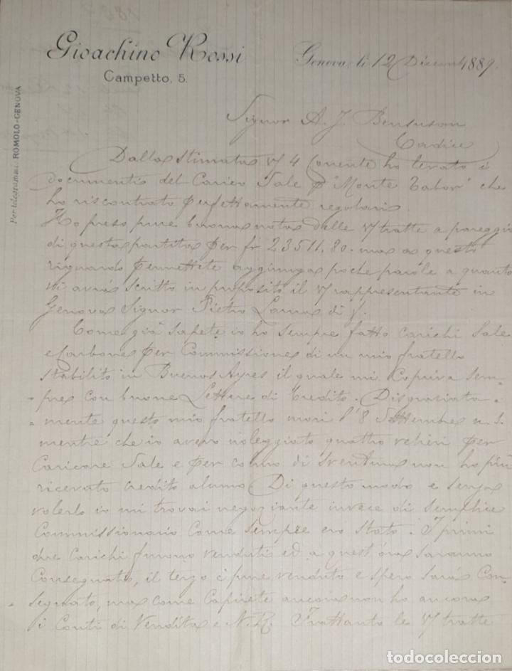 Cartas comerciais: Carta comercial. Gioachino Rossi. Genova. Italia 1889