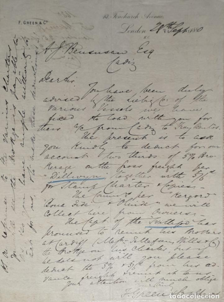 Cartas comerciais: Carta comercial. F. Green & C&ordf; . London 1880