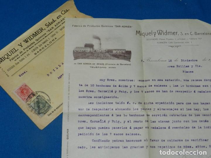 Gesch&auml;ftsbriefe: (ALB4) FACTURA MIQUEL  WIDMER, BARCELONA 1911 - SAN ADRI&Aacute;N DE BES&Oacute;S, PRODUCTOS QUIMICOS