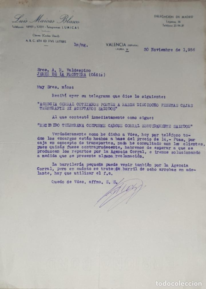 Gesch&auml;ftsbriefe: Carta comercial. Luis Maicas Blasco. Valencia. Espa&ntilde;a 1956