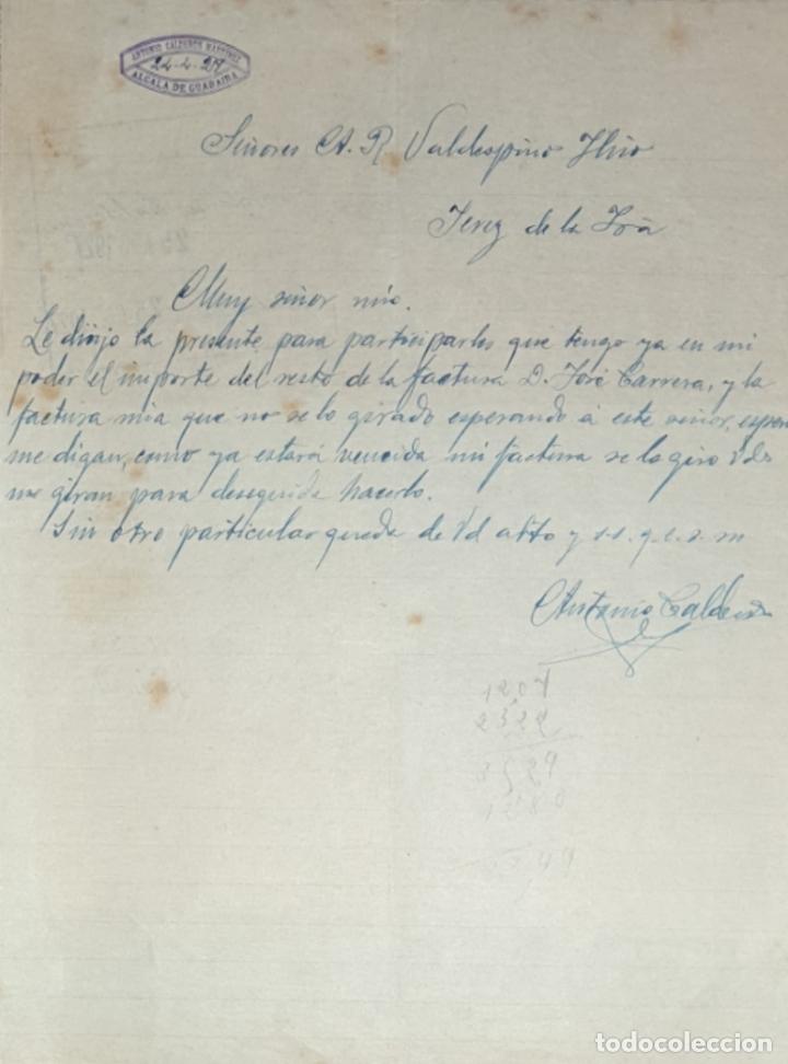 Gesch&auml;ftsbriefe: Carta comercial. Antonio Calder&oacute;n Martinez. Alcal&aacute; de Guadaira. Espa&ntilde;a1927