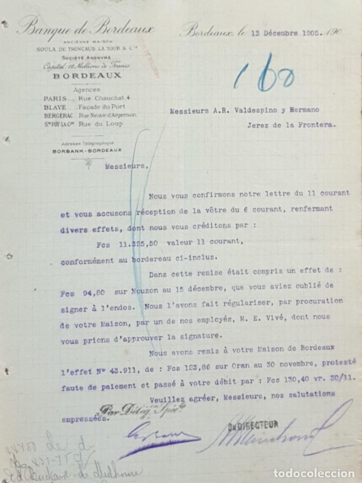 Gesch&auml;ftsbriefe: Carta comercial. Banque de Bordeaux 1905