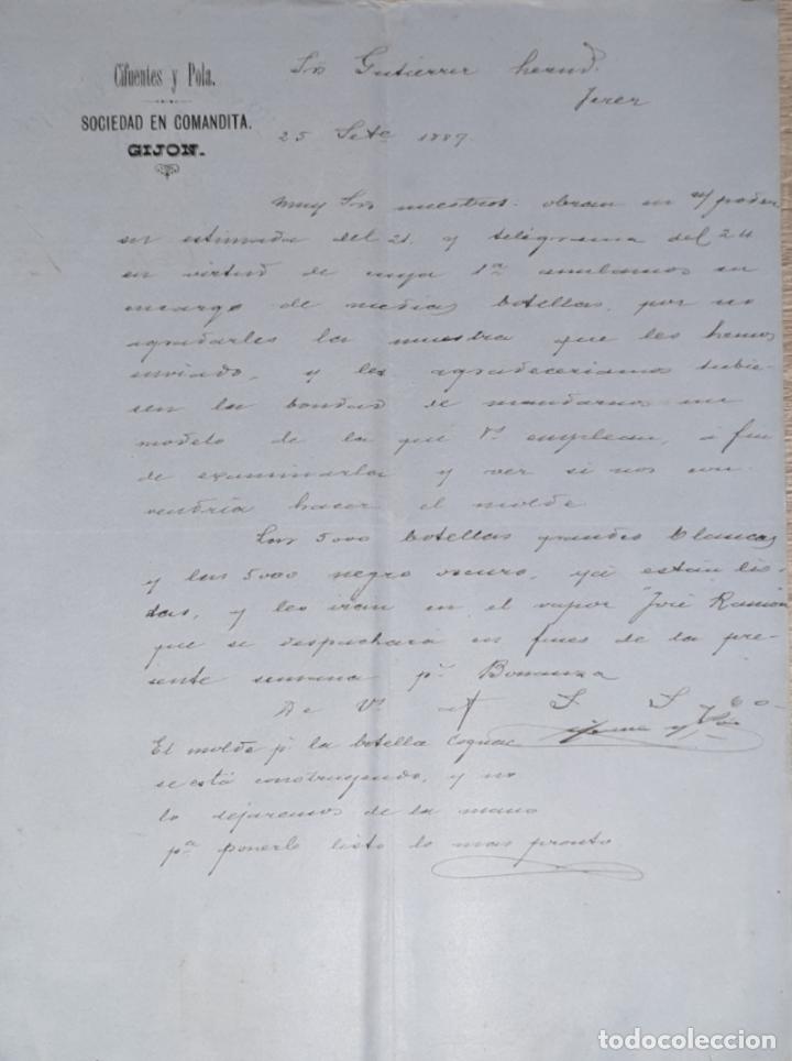 Gesch&auml;ftsbriefe: Carta comercial. Cifuentes y Pola. Sociedad en Comandita. Gij&oacute;n. Espa&ntilde;a 1889