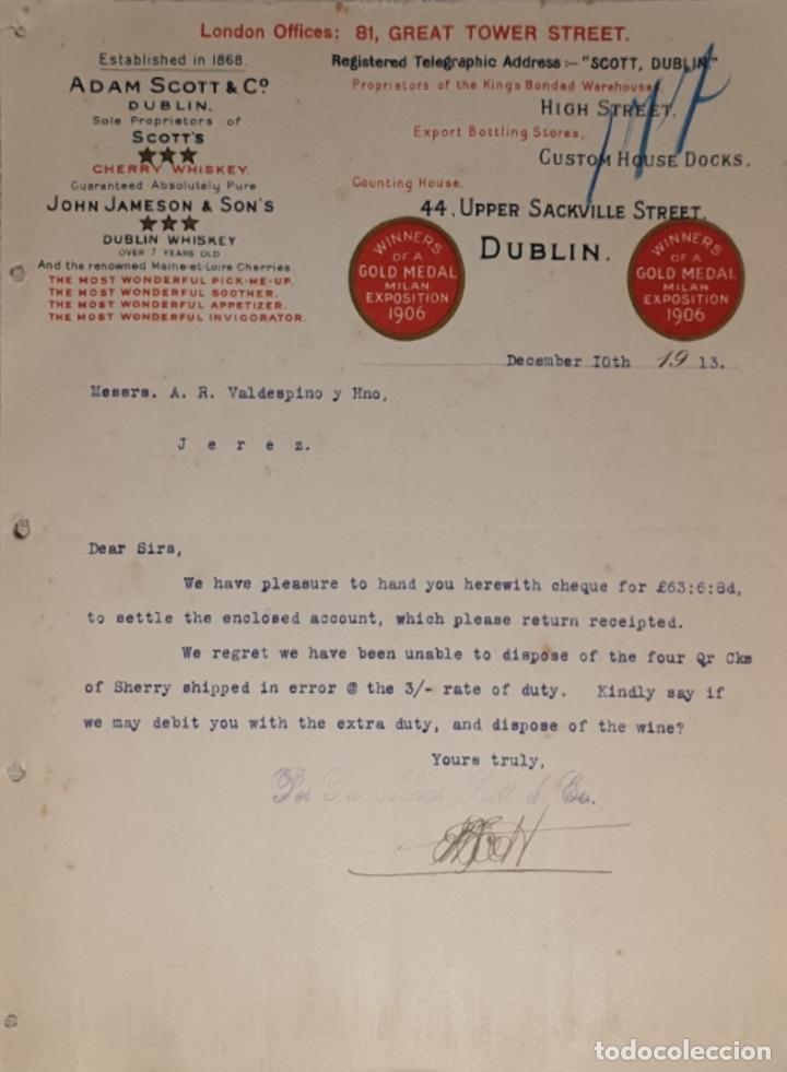 Lettres commerciales: Carta comercial. Adam Scott & C&ordm;. Dublin 1913