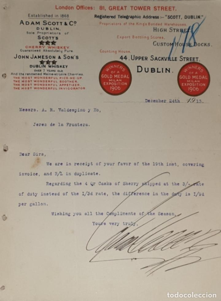 Lettres commerciales: Carta comercial. Adam Scott & C&ordm;. Dublin 1913