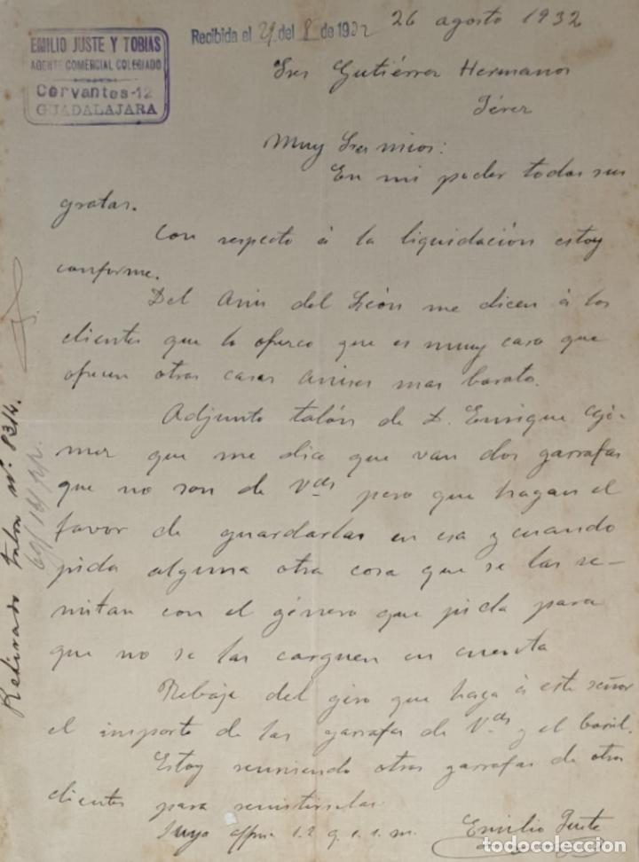Lettres commerciales: Carta comercial. Emilio Juste y Tobias. Agente comercial colegiado. Guadalajara. M&eacute;xico 1932