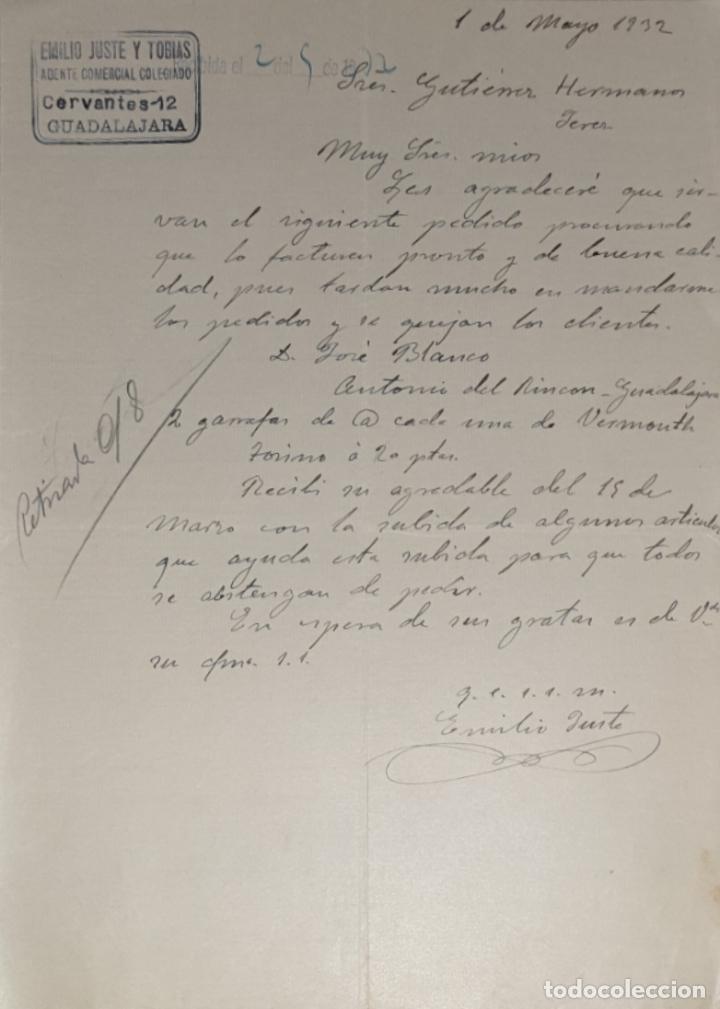 Lettres commerciales: Carta comercial. Emilio Juste y Tobias. Agente comercial colegiado. Guadalajara. M&eacute;xico 1932