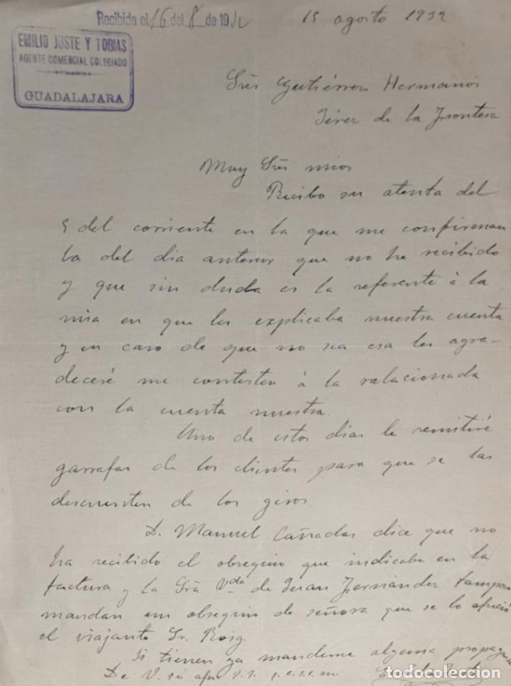 Lettres commerciales: Carta comercial. Emilio Juste y Tobias. Agente comercial colegiado. Guadalajara. M&eacute;xico 1932