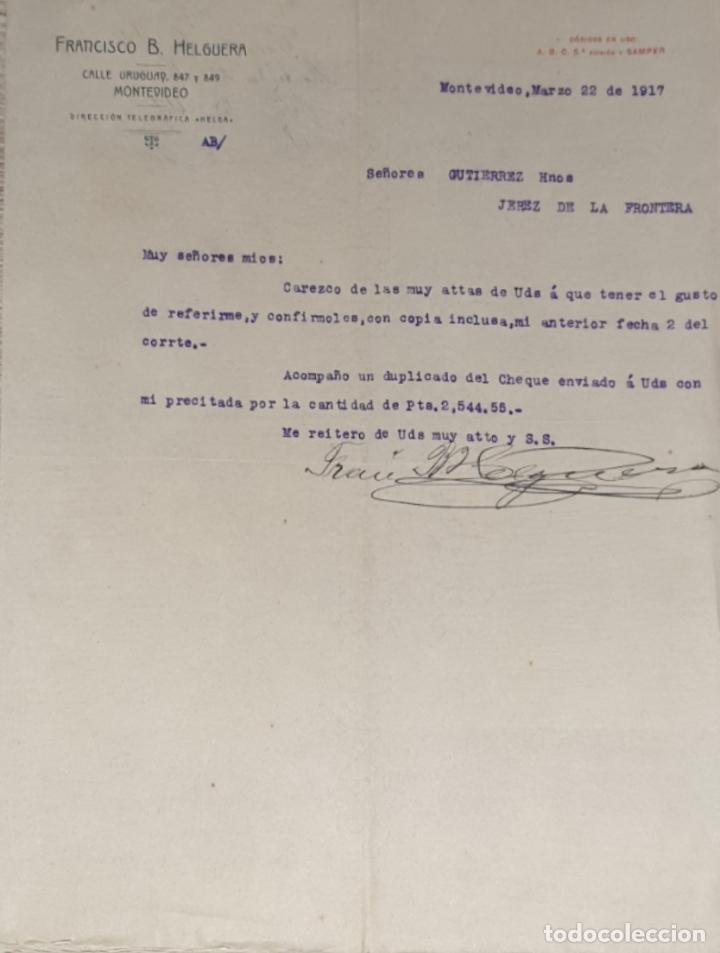 Commercial Letters: Carta comercial. Francisco B. Helguera. Montevideo 1917
