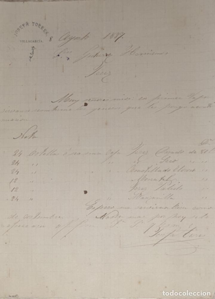 Commercial Letters: Carta comercial. Josefa Torres. Villagarc&iacute;a 1887