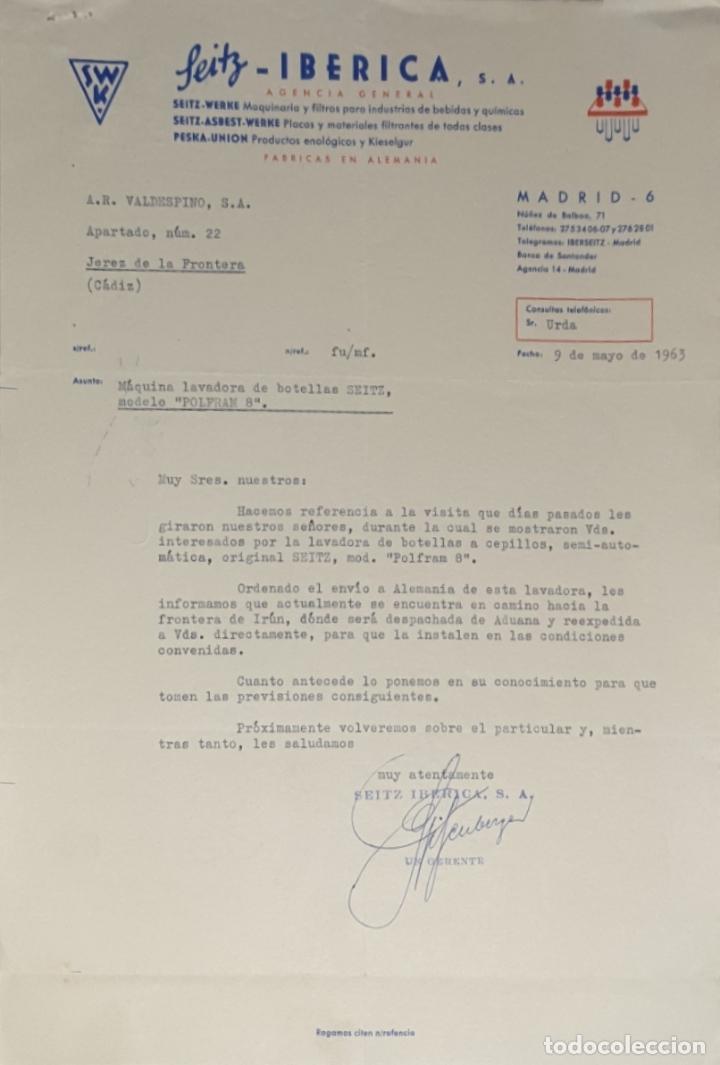 Commercial Letters: Carta comercial.Seitz Ib&eacute;rica S.A. Agencia General. Madrid. Espa&ntilde;a 1963