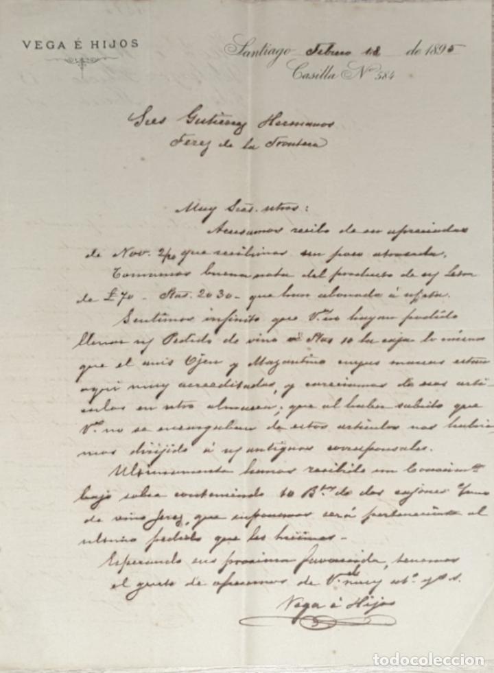 Gesch&auml;ftsbriefe: Carta comercial. Vega e Hijos. Santiago 1895