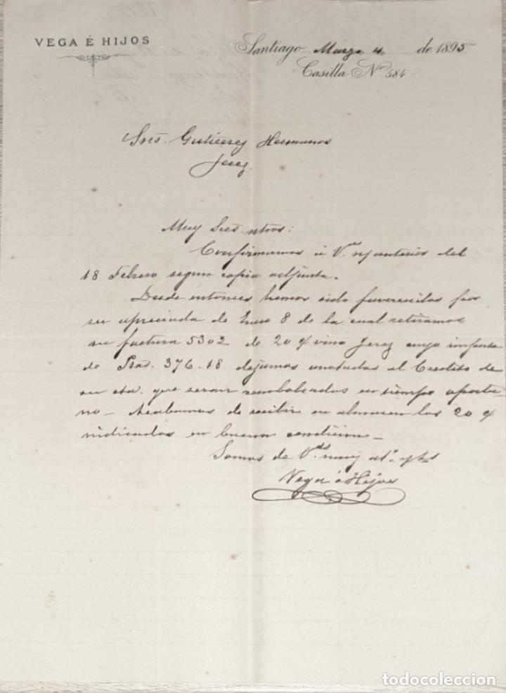 Gesch&auml;ftsbriefe: Carta comercial. Vega e Hijos. Santiago 1895