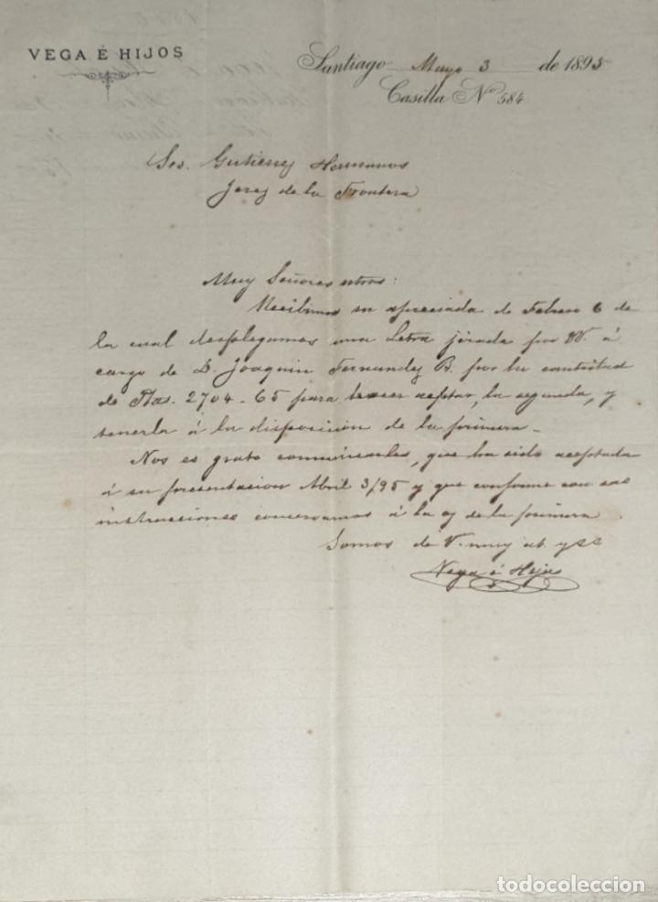 Gesch&auml;ftsbriefe: Carta comercial. Vega e Hijos. Santiago 1895