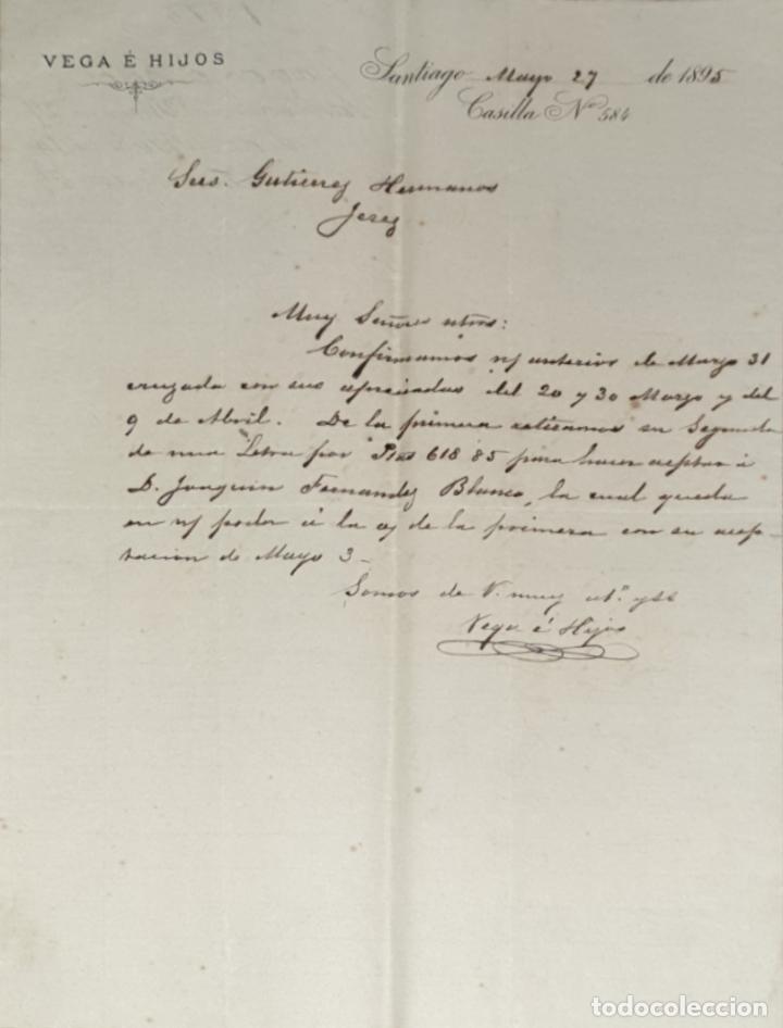 Gesch&auml;ftsbriefe: Carta comercial. Vega e Hijos. Santiago 1895