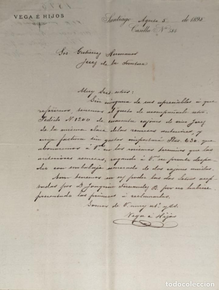 Gesch&auml;ftsbriefe: Carta comercial. Vega e Hijos. Santiago 1895
