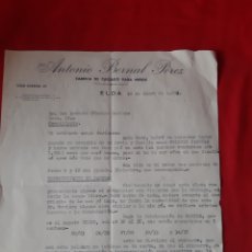 Cartas comerciales: CARTA COMERCIAL FÁBRICA DE CALZADOS PARA NIÑOS ANTONIO BERNAL PÉREZ ELDA 1954. Lote 204591237