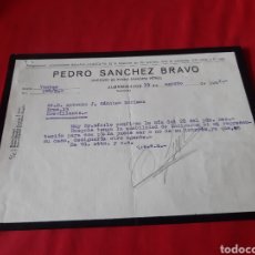 Cartas comerciales: CARTA COMERCIAL ESPARTOS PEDRO SÁNCHEZ BRAVO ALMENDRICOS MURCIA 1952. Lote 204593048