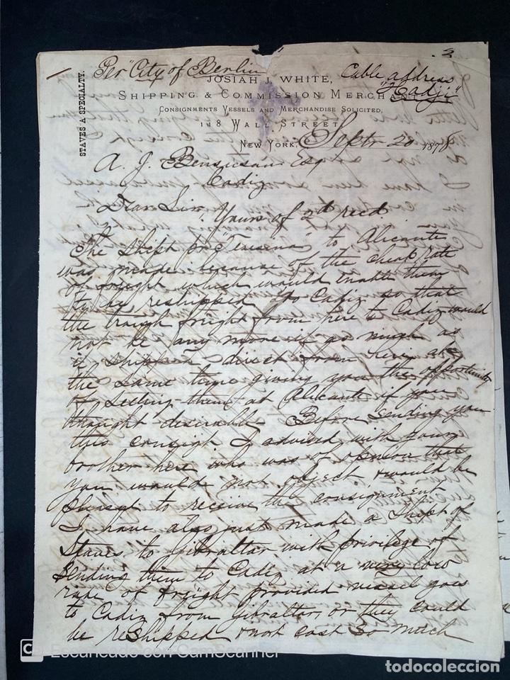Commercial Letters: CARTA COMERCIAL. JOSIAH J. WHITE. SHIPPING & COMMISSION MERCH. NEW YORK, 1878