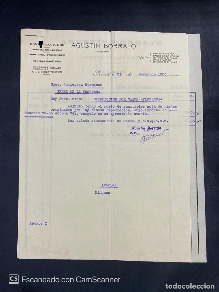 Gesch&auml;ftsbriefe: CARTA COMERCIAL. AGUSTIN BORRAJO. DIRIGIDA A GUTIERREZ HERMANOS. FERROL, 1930.