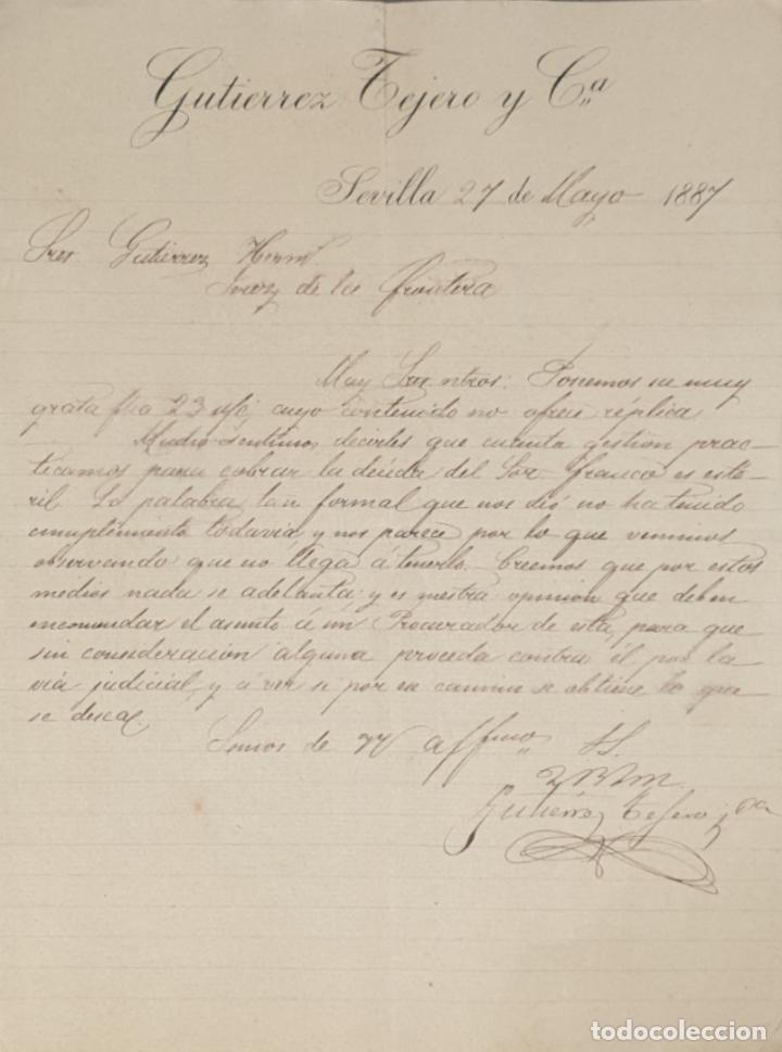 Gesch&auml;ftsbriefe: Carta comercial. Gutierrez Tejero y C&ordf;. Sevilla. Espa&ntilde;a 1887