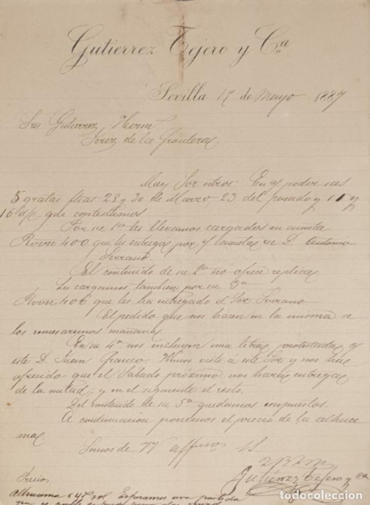 Gesch&auml;ftsbriefe: Carta comercial. Gutierrez Tejero y C&ordf;. Sevilla. Espa&ntilde;a 1887